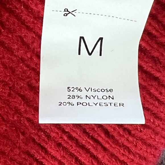 Mens Medium Cardigan Red Sweater Grandpa Core Black Stripe Knit Casual Classic - Picture 3 of 9